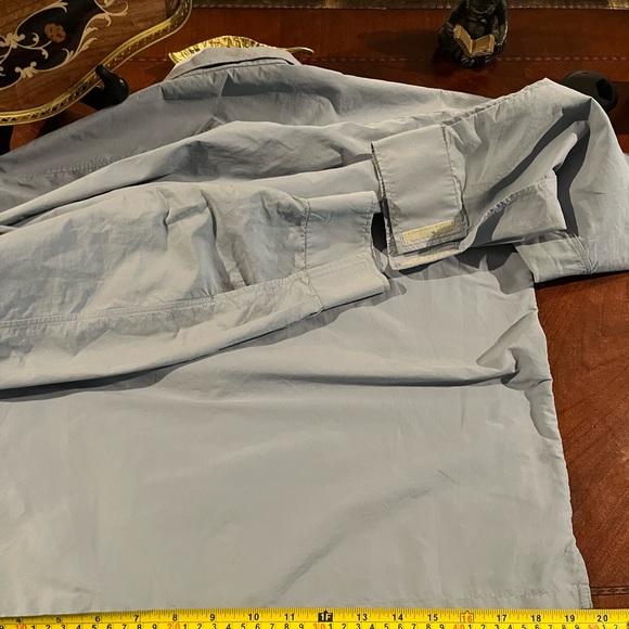 SALE! BOSS Full-Zip Nylon/Cotton Blend Over-shirt Light Blue Med Long Sleeve - Picture 11 of 13